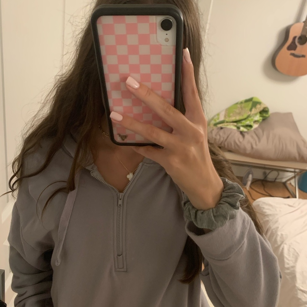 fabletics haze grey hallie terry zip hoodie xs